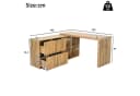 Flieks L-förmiger Schreibtisch 360° drehbar mit Schubladen beige Bild 5