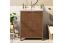 Flieks Waschtischunterschrank mit Waschbecken Soft-Close Walnussholz Bild 3