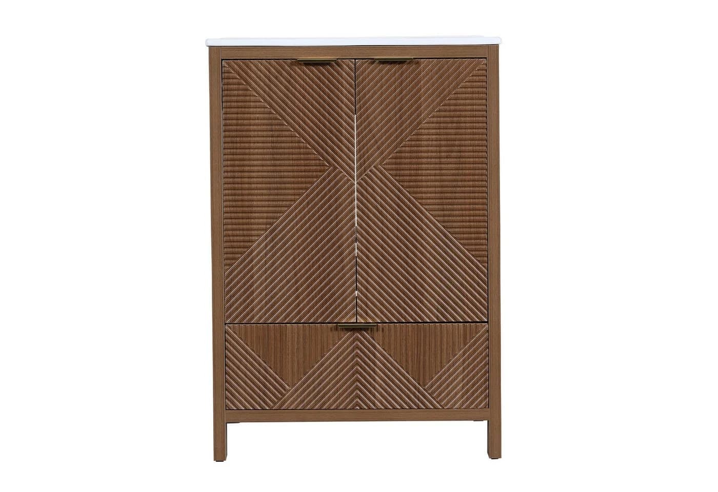 Flieks Waschtischunterschrank mit Waschbecken Soft-Close Walnussholz - Bild 5