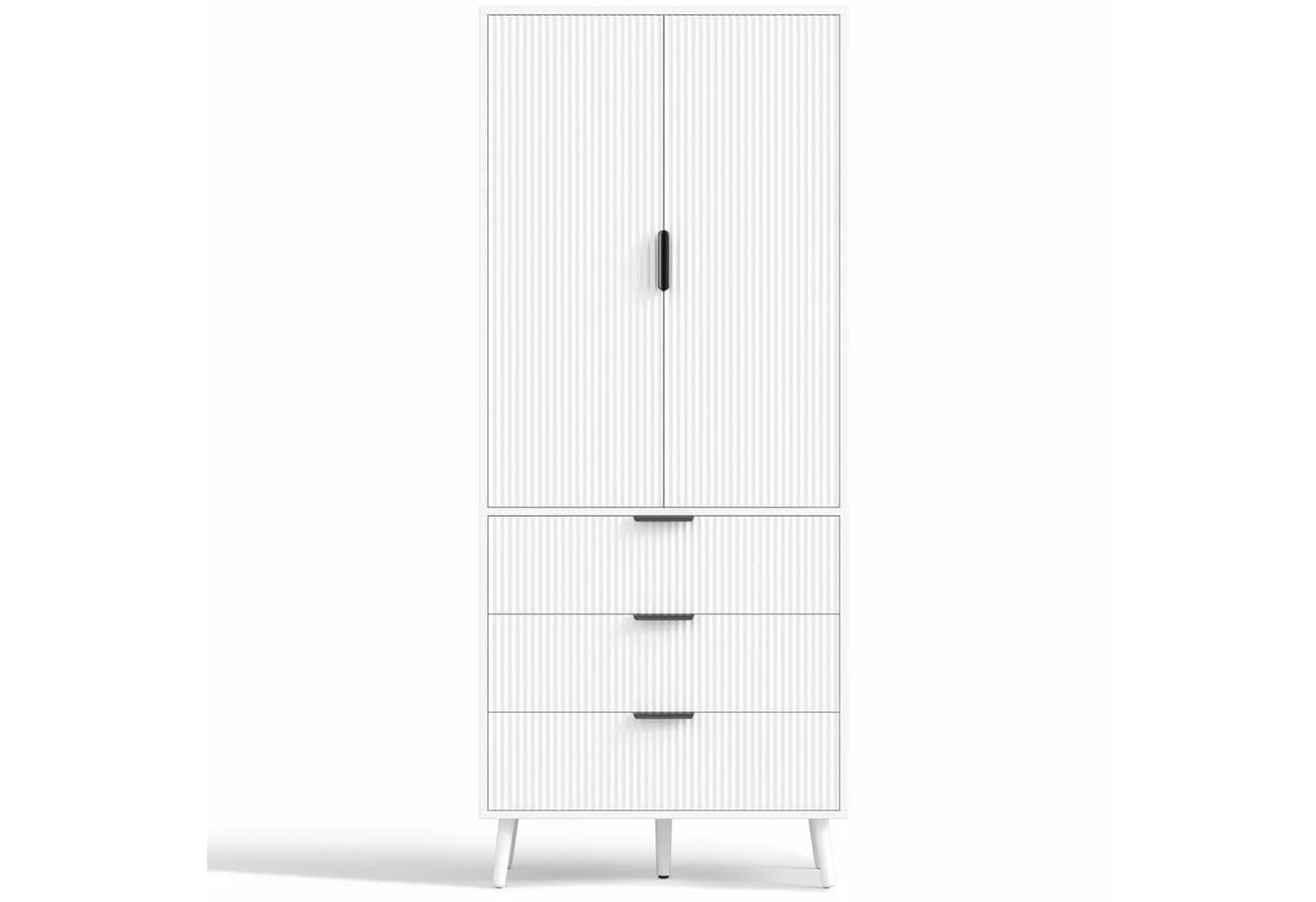 Flieks Hochschrank Vorratsschrank Weiß mit Schubladen & Einlegeböden - Bild 5