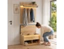 Flieks Garderoben-Set Holzoptik mit LED-Beleuchtung und Sitzbank Bild 1