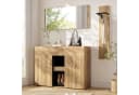 Flieks Garderoben-Set 3-teilig Holzoptik Natur Schwarz mit Spiegel Bild 3