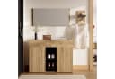 Flieks Garderoben-Set 3-teilig Holzoptik Natur Schwarz mit Spiegel Bild 5