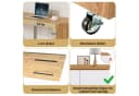 Flieks Schreibtisch 360° drehbar mit Rollen & Mehrzweckschrank Weiß/Eichenoptik Bild 5