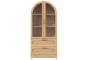 Flieks Vitrine Montmartre-Bogen Retro Walnussholzfarbe Glastüren Bild 4