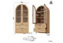 Flieks Vitrine Montmartre-Bogen Retro Walnussholzfarbe Glastüren Bild 5