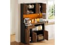 Flieks Küchenbuffet Hochschrank Schwarz mit LED-Beleuchtung Bild 5