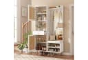 Flieks Garderobenschrank Weiß mit Spiegel, Haken & Schuhregal Bild 1