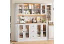 Flieks Küchenbuffet Hochschrank Weiß mit LED & Steckdose Bild 3