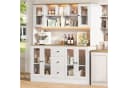 Flieks Küchenbuffet Hochschrank Weiß mit LED & Steckdose Bild 5