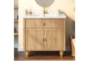Flieks Waschtischunterschrank mit Waschbecken Retro Massivholzbeine Soft-Close Bild 2