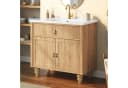 Flieks Waschtischunterschrank mit Waschbecken Retro Massivholzbeine Soft-Close Bild 3