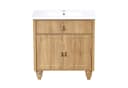 Flieks Waschtischunterschrank mit Waschbecken Retro Massivholzbeine Soft-Close Bild 5