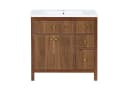 Flieks Waschtischunterschrank mit Waschbecken Walnussholz Bild 5