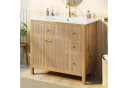 Flieks Waschtischunterschrank mit Waschbecken Eichenfarbe Soft-Close Bild 3