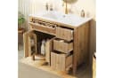 Flieks Waschtischunterschrank mit Waschbecken Eichenfarbe Soft-Close Bild 4