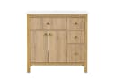Flieks Waschtischunterschrank mit Waschbecken Eichenfarbe Soft-Close Bild 5