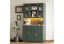 Flieks Küchenbuffet Retro Hochschrank Glasvitrine Grün Bild 5