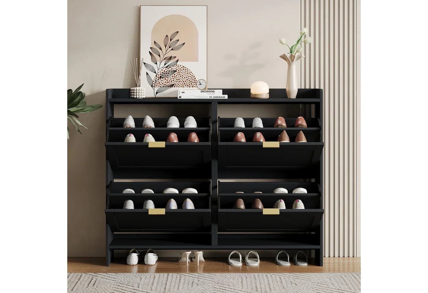 Flieks Schuhschrank Schwarz Modern