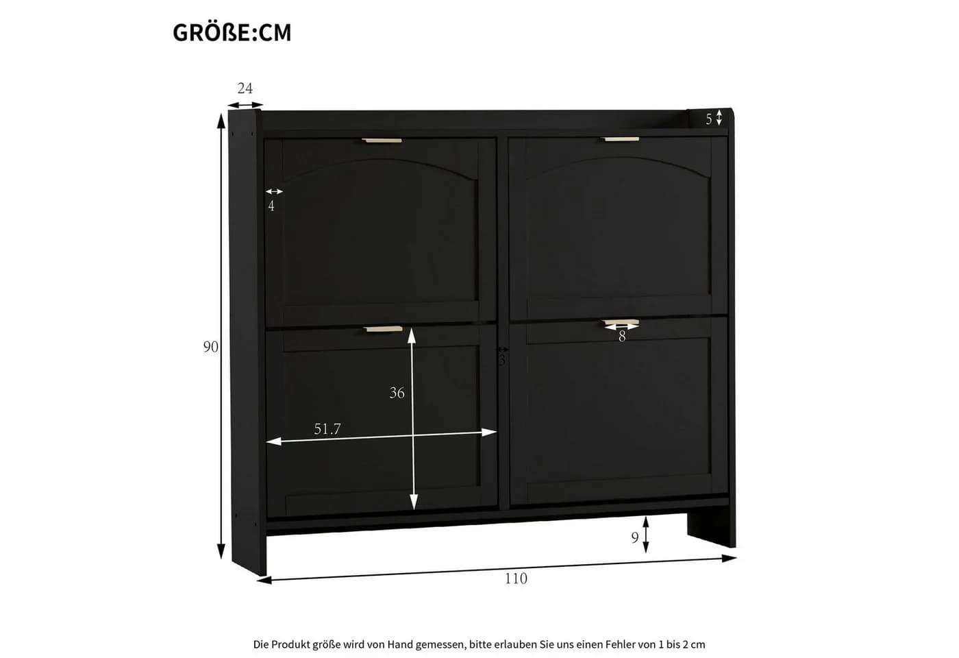 Flieks Schuhschrank Schwarz Modern - Bild 5