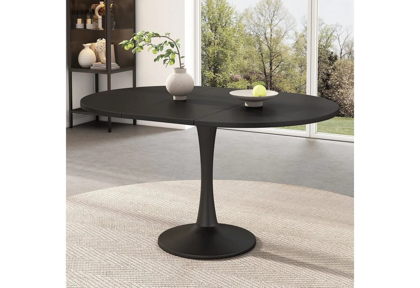 Flieks Esstisch Ausziehbar 100-140cm Weiß/Schwarz - Bild 2