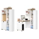 Flieks Regal-Schreibtisch Weiß mit Steckdose, USB & ausziehbarer Tischplatte Bild 4