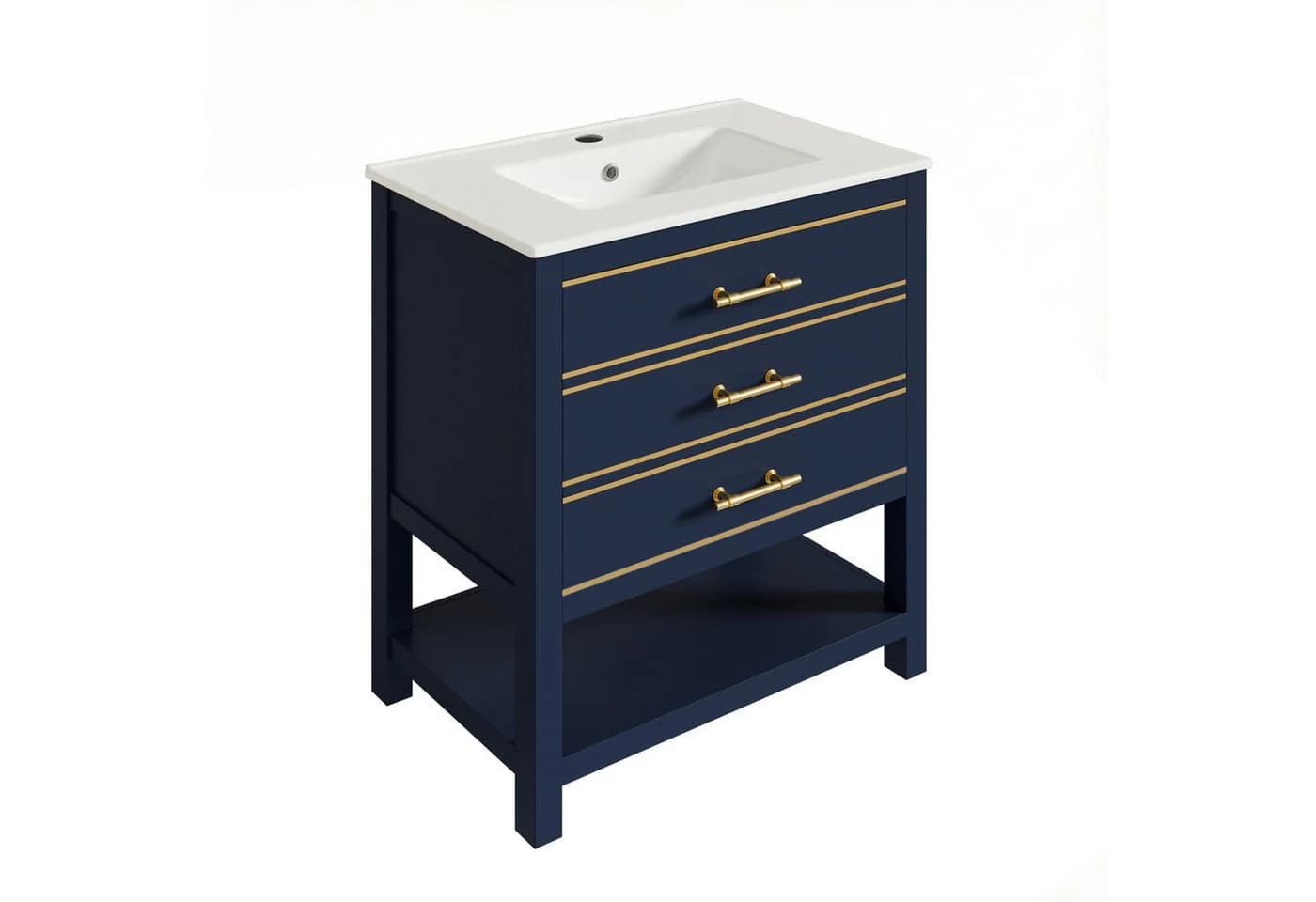 Flieks Waschtischunterschrank mit Waschbecken 76x46,5x86 cm Blau - Bild 5