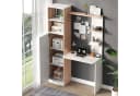 Flieks Schreibtisch Computertisch mit Hochschrank und Ablagen - Weiß Holzoptik Bild 1