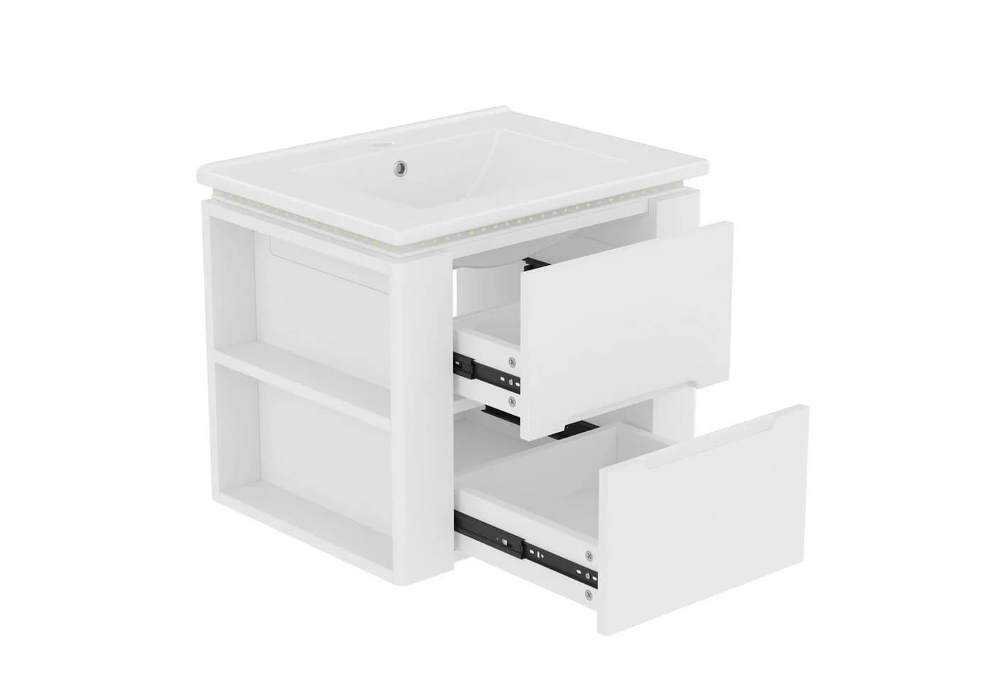 Flieks Waschtisch Waschbeckenunterschrank mit LED-Radarsensor inkl. Waschbecken - Bild 5