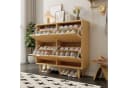 Flieks Schuhschrank 4 Rattan-Klappen Massivholzbeine gold Bild 3