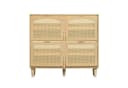 Flieks Schuhschrank 4 Rattan-Klappen Massivholzbeine gold Bild 4