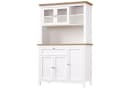 Flieks Küchenbuffet Hochschrank weiß mit LED-Beleuchtung und Glastüren Bild 4