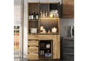 Flieks Küchenbuffet 105 cm Holzoptik mit Schubladen, Türen, LED & Steckdose Bild 3