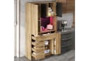 Flieks Küchenbuffet 105 cm Holzoptik mit Schubladen, Türen, LED & Steckdose Bild 4