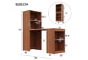Flieks Regal-Schreibtisch L-Form mit Rollen & Bücherregal Walnussholz Bild 5
