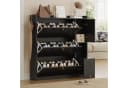 Flieks Schuhschrank mit Sitzbank 3 Klappen 1 Schublade Schwarz/Weiß Bild 2