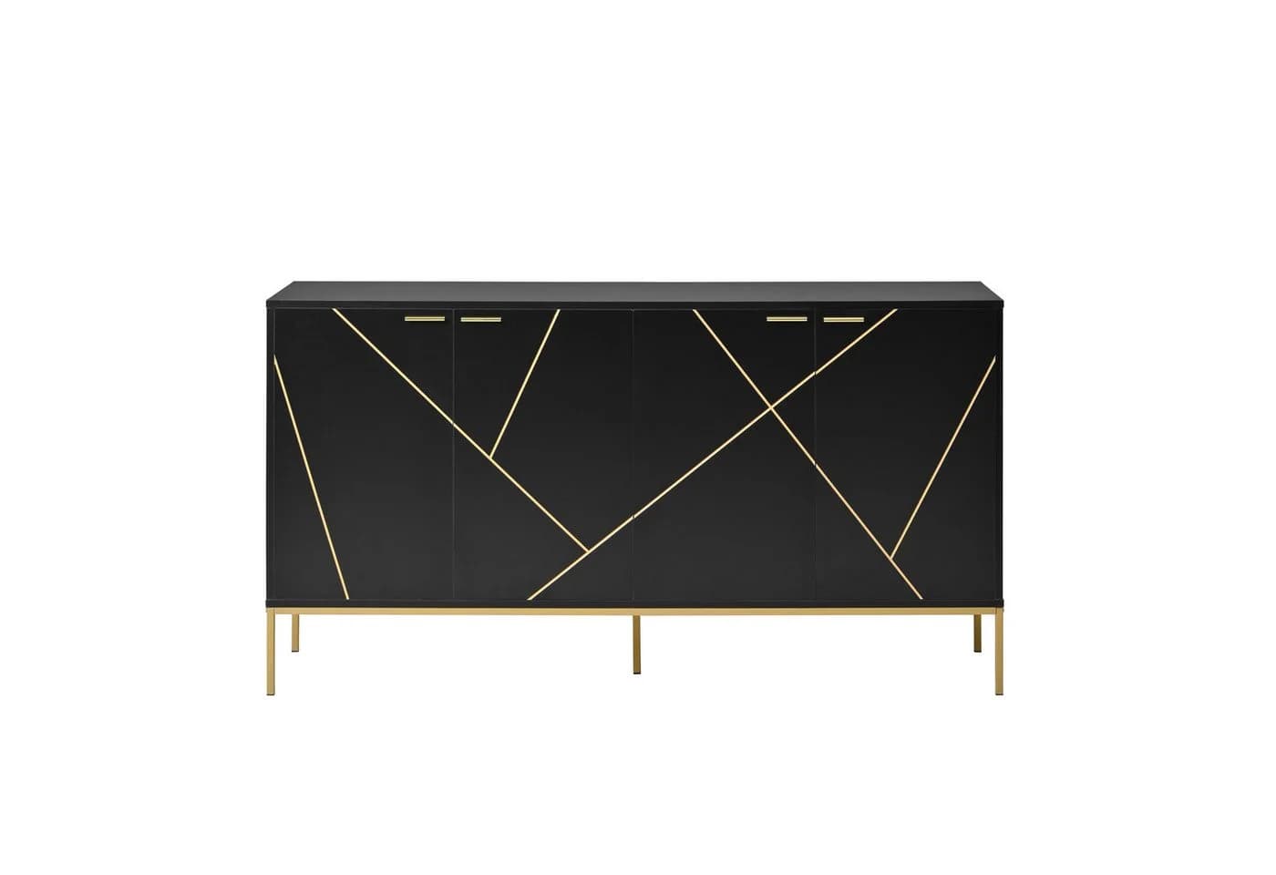 Flieks Sideboard mit 4 Türen, Mehrzweckschrank mit verstellbaren Einlegeböden - Bild 3