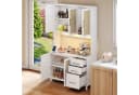 Flieks Küchenbuffet Weiß mit LED, Steckdosen & Rattan Bild 3