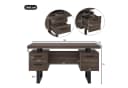 Flieks Schreibtisch mit 3 Schubladen Computertisch Walnussfarbe Bild 4