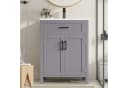Flieks Waschtischunterschrank Grau mit Waschbecken und Klappen Bild 4
