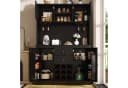 Flieks Küchenbuffet Hochschrank Schwarz mit Weinregal & Gläserhalter Bild 2
