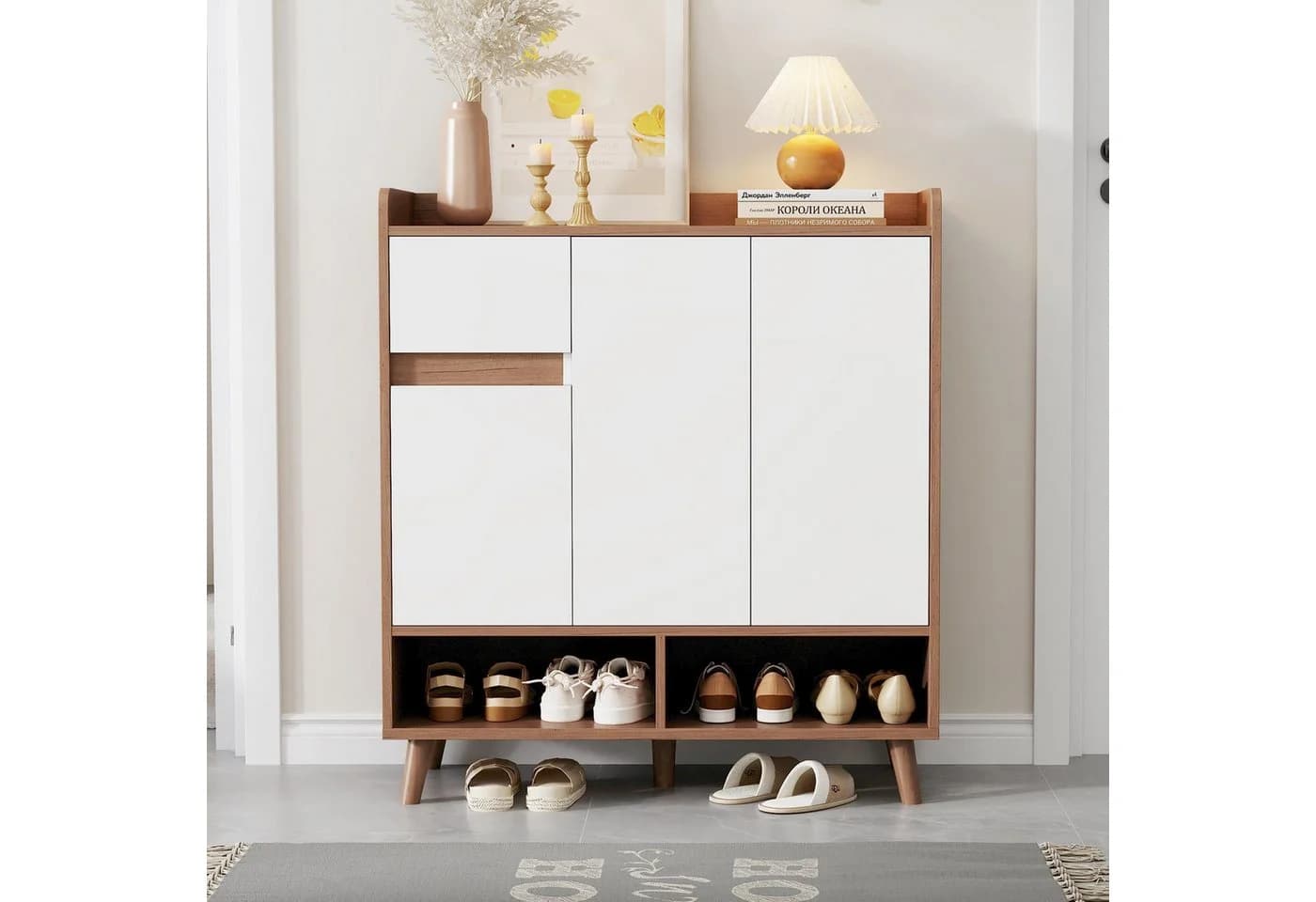 Flieks Schuhschrank Weiß 3 Türen 1 Schublade - Bild 2