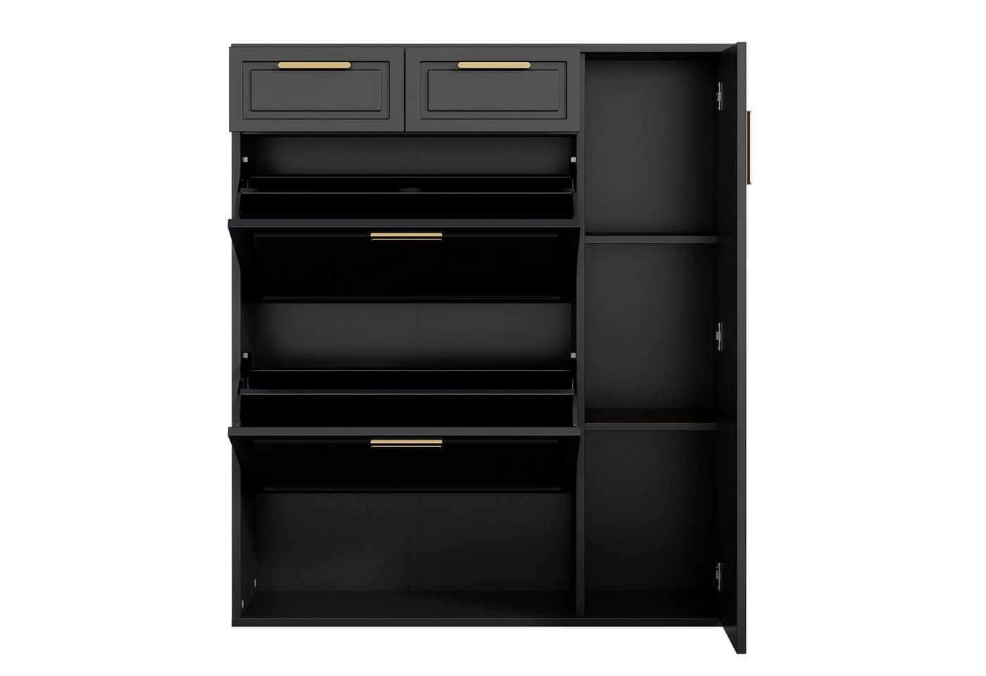 Flieks Schuhschrank Weiß/Schwarz - Bild 3