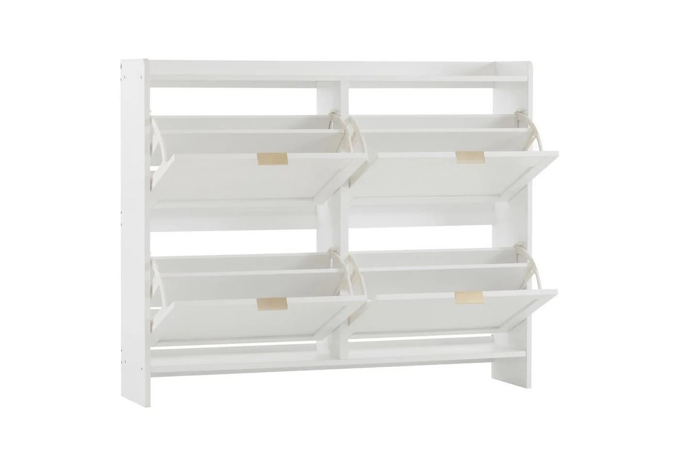 Flieks Schuhschrank Weiß mit 4 Klappen und Schubladen - Bild 4