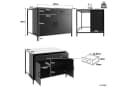Flieks Stehtisch Bartisch/Küchenschrank mit 2 Schubladen und Türen, Weiß, Schwarz Bild 5
