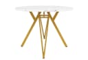 Flieks Runder Esstisch Weiß Gold Marmoroptik Modern Bild 3