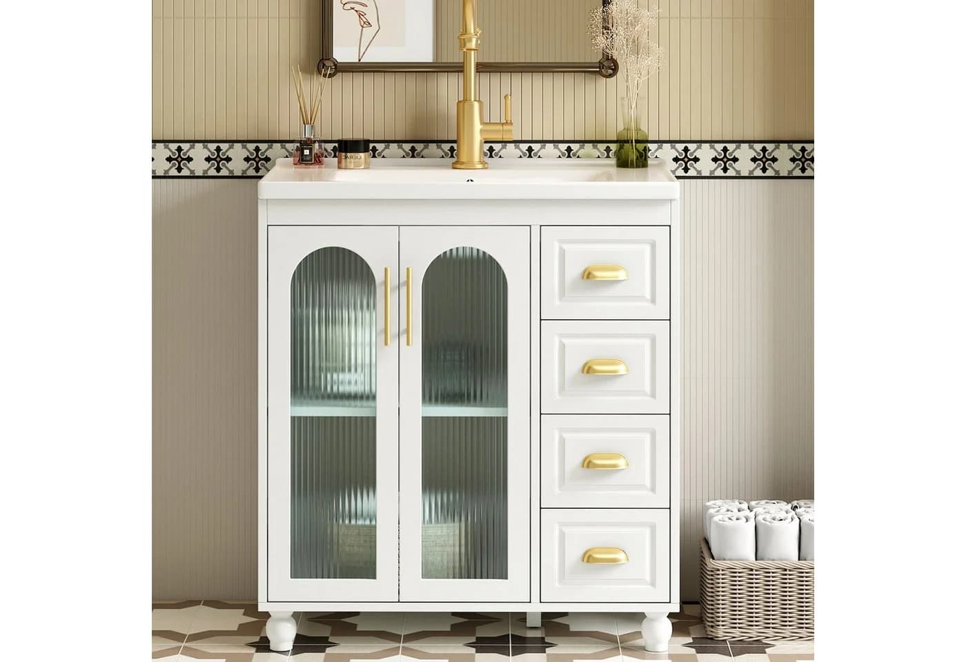 Moderner Waschtisch mit Badschrank und Waschbeckenunterschrank - Bild 2