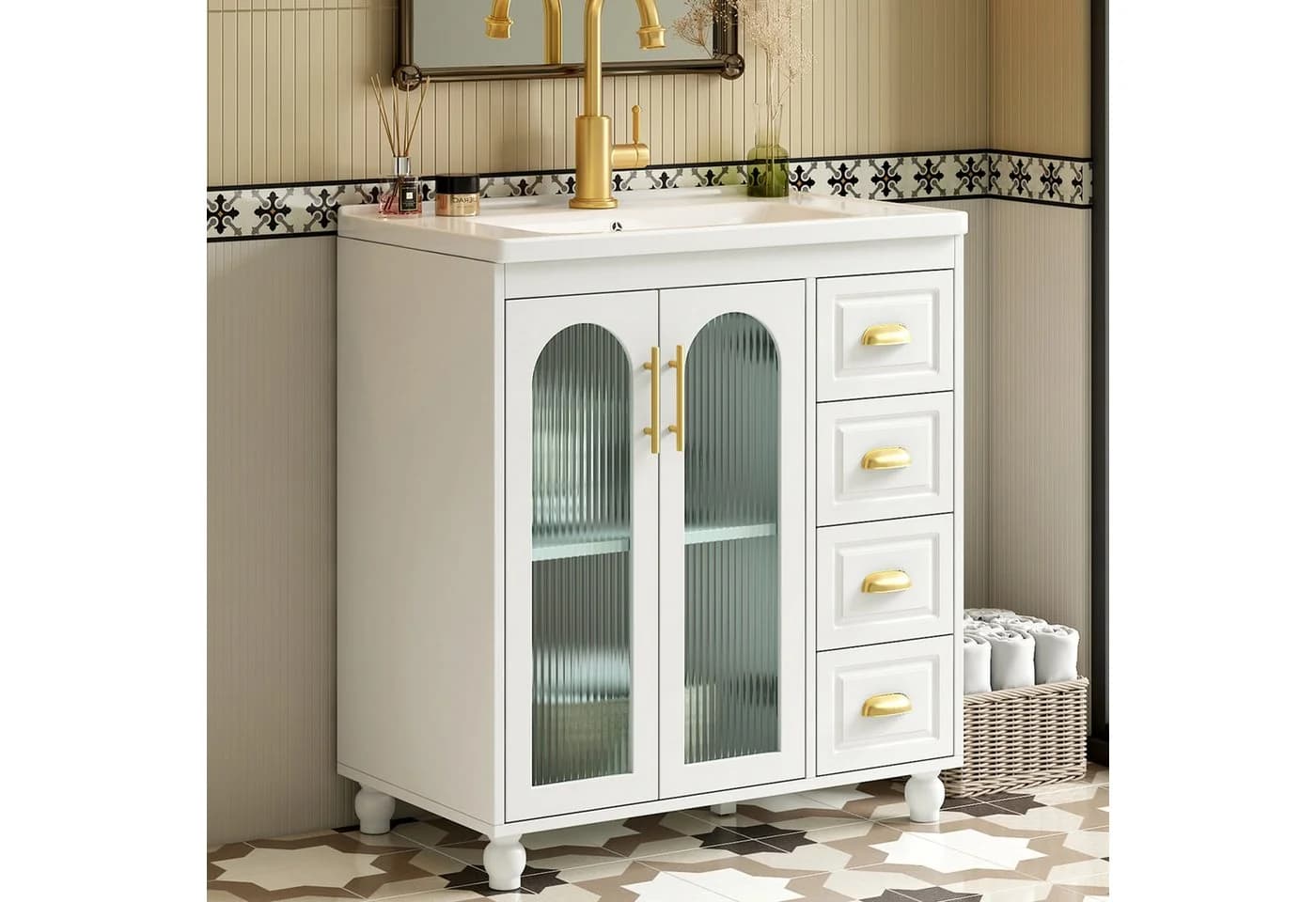 Moderner Waschtisch mit Badschrank und Waschbeckenunterschrank - Bild 3