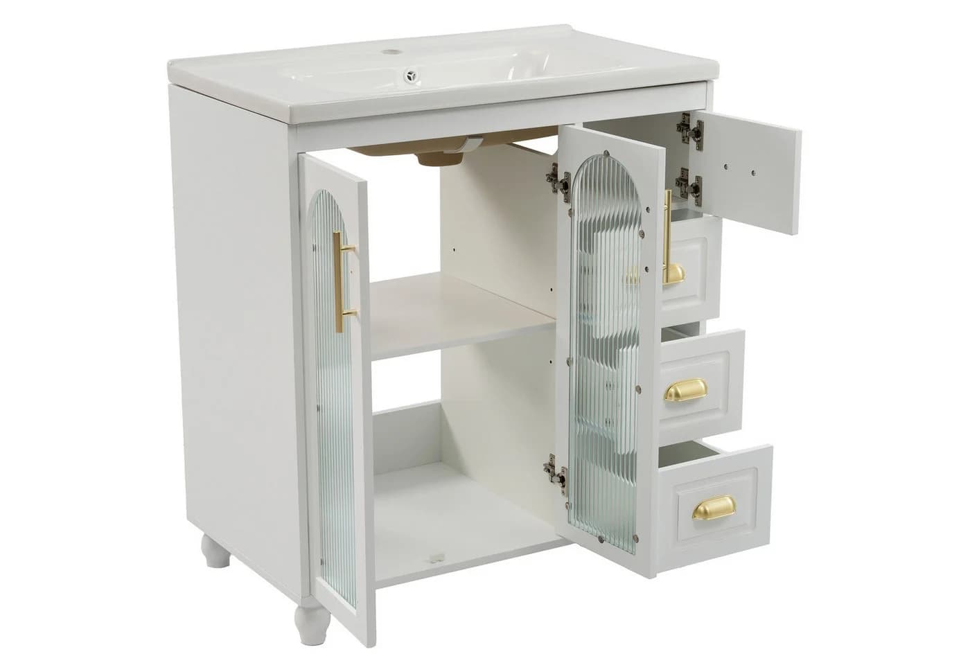 Moderner Waschtisch mit Badschrank und Waschbeckenunterschrank - Bild 4