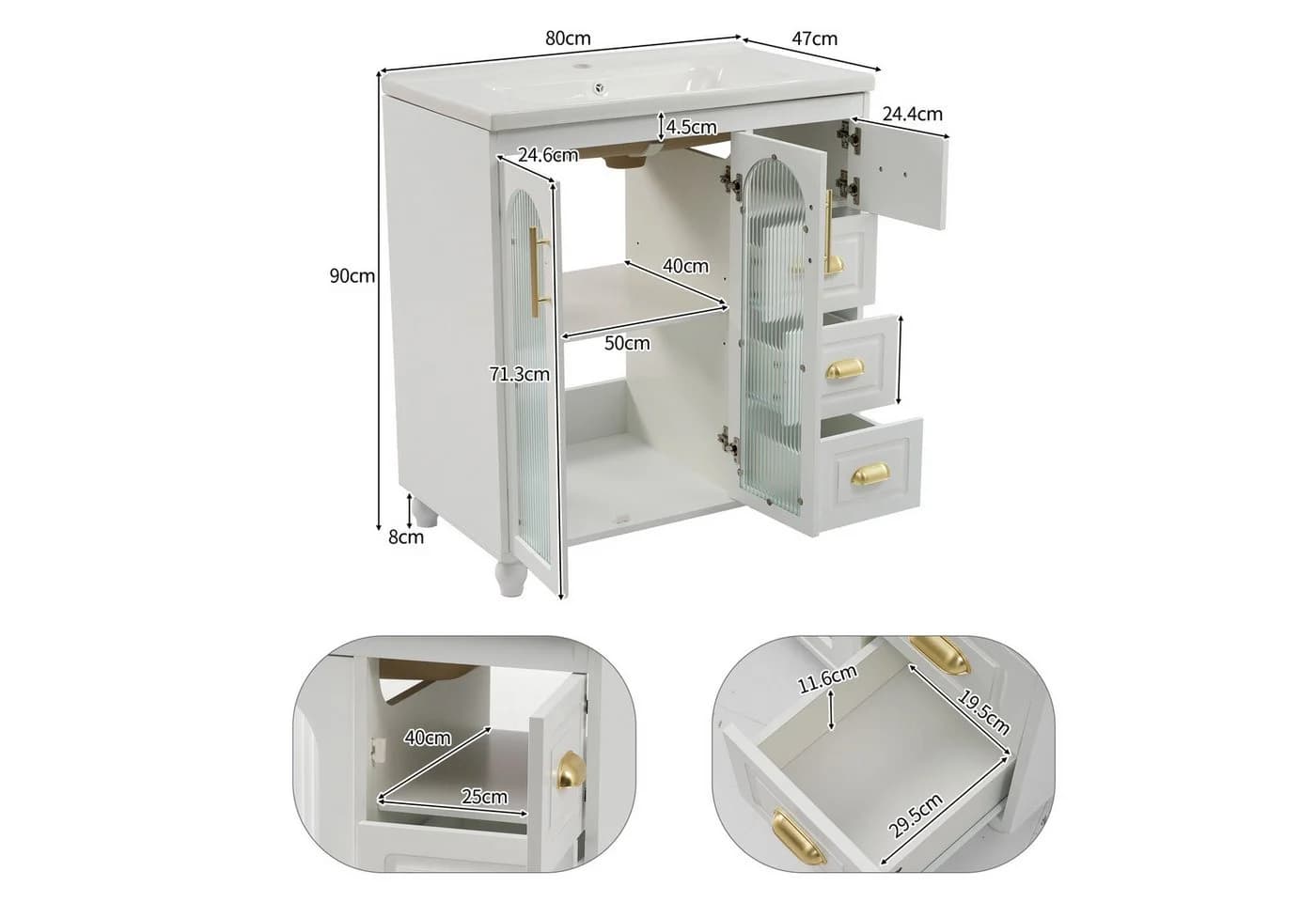 Moderner Waschtisch mit Badschrank und Waschbeckenunterschrank - Bild 5
